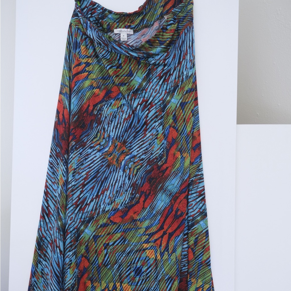 JohnPaulRichard Blue,Red and Green Maxi A-Line Skirt
